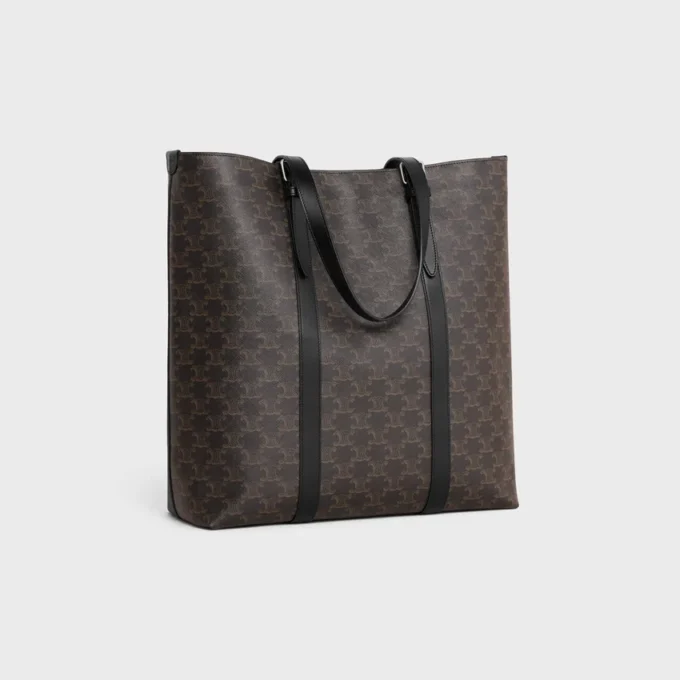 Cabas with Buckle in Triomphe Canvas and Calfskin Cabas with Buckle in Triomphe Canvas and Calfskin