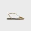 Cage Flat Sandal in Laminated Lambskin Cage Flat Sandal in Laminated Lambskin