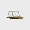 Cage Flat Sandal in Laminated Lambskin Cage Flat Sandal in Laminated Lambskin