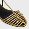 Cage Flat Sandal in Laminated Lambskin Cage Flat Sandal in Laminated Lambskin