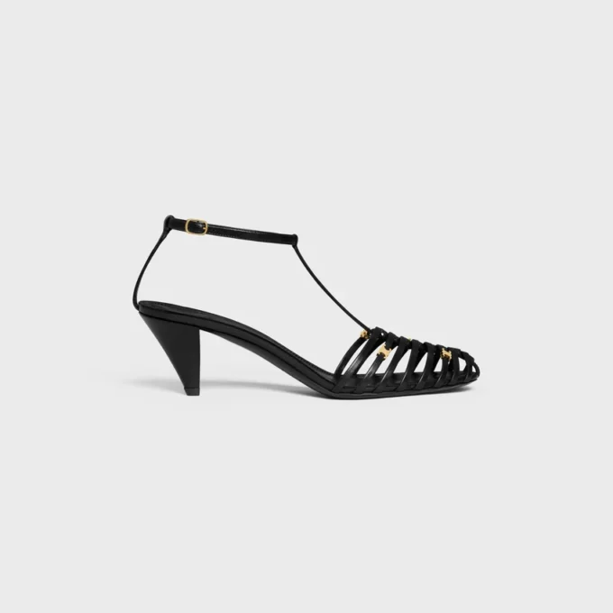Cage Heeled Sandal in Goatskin Cage Heeled Sandal in Goatskin