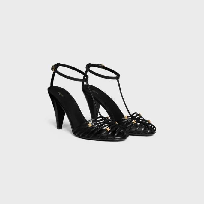 Cage Heeled Sandal in Goatskin Cage Heeled Sandal in Goatskin