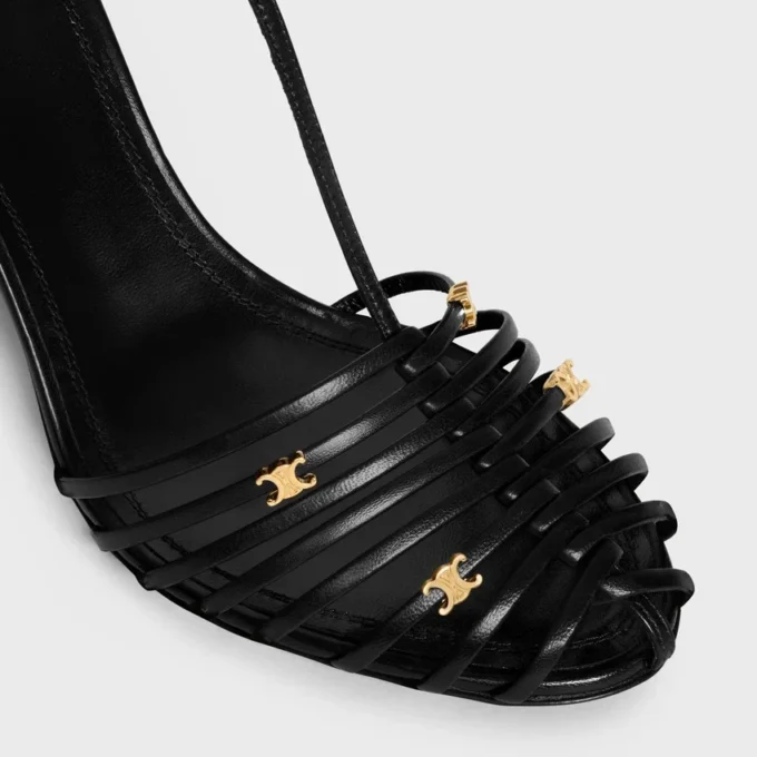 Cage Heeled Sandal in Goatskin Cage Heeled Sandal in Goatskin