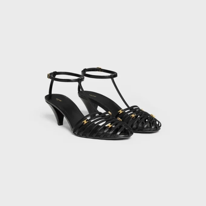Cage Heeled Sandal in Goatskin Cage Heeled Sandal in Goatskin