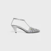 Cage Heeled Sandal in Laminated Lambskin Cage Heeled Sandal in Laminated Lambskin