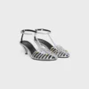 Cage Heeled Sandal in Laminated Lambskin Cage Heeled Sandal in Laminated Lambskin