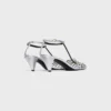 Cage Heeled Sandal in Laminated Lambskin Cage Heeled Sandal in Laminated Lambskin