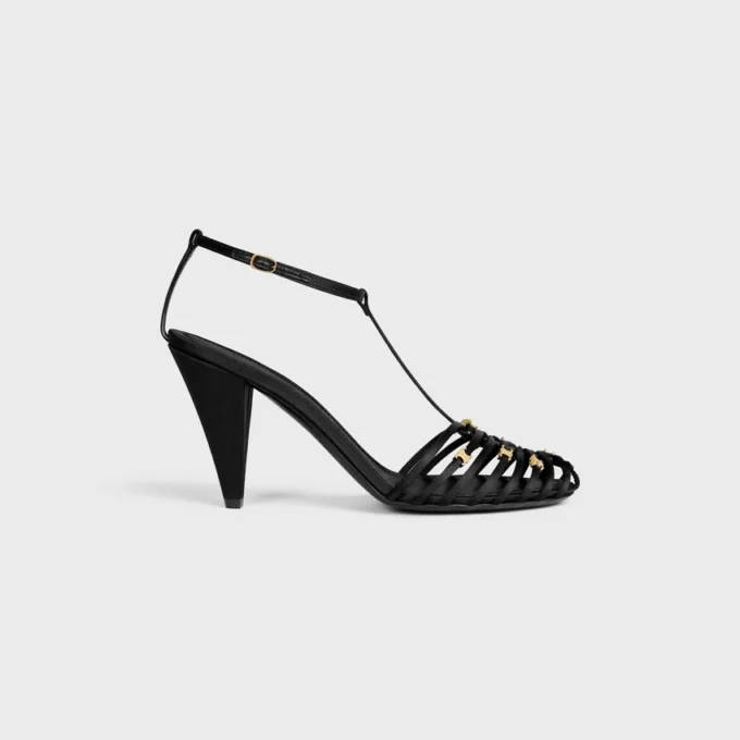Cage Heeled Sandal in Satin Cage Heeled Sandal in Satin