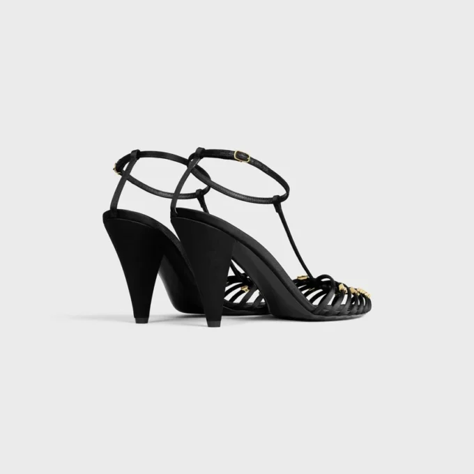 Cage Heeled Sandal in Satin Cage Heeled Sandal in Satin