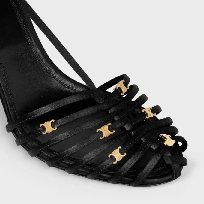Cage Heeled Sandal in Satin Cage Heeled Sandal in Satin