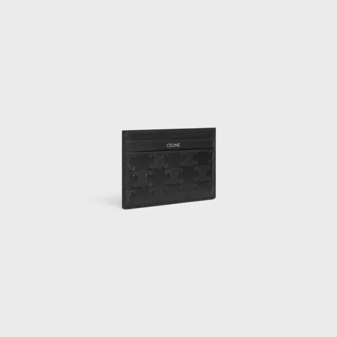 Card Holder in Calfskin with Triomphe Embossed