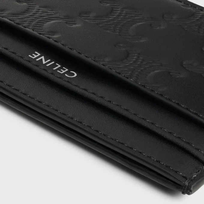 Card Holder in Calfskin with Triomphe Embossed