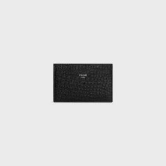 Card Holder in Crocodile Embossed Calfskin