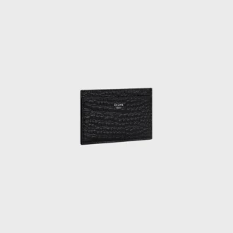 Card Holder in Crocodile Embossed Calfskin