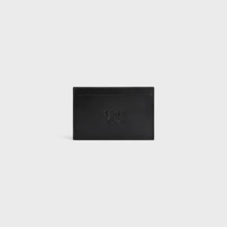 Card Holder in Satinated Calfskin with Triomphe Embossed