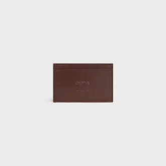 Card Holder in Satinated Calfskin with Triomphe Embossed
