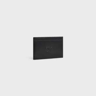 Card Holder in Satinated Calfskin with Triomphe Embossed