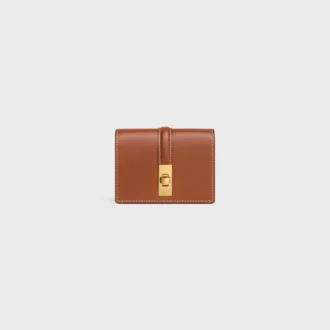 Card Holder with Flap 16 in Satinated Calfskin