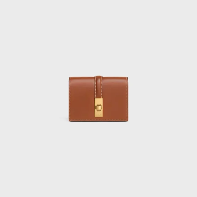 Card Holder with Flap 16 in Satinated Calfskin Card Holder with Flap 16 in Satinated Calfskin