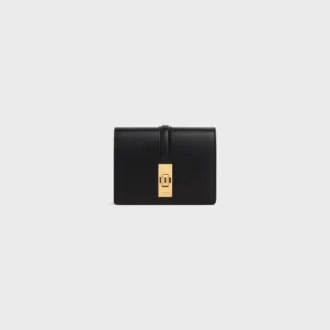 Card Holder with Flap 16 in Satinated Calfskin