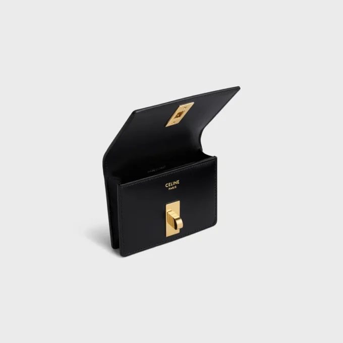 Card Holder with Flap 16 in Satinated Calfskin Card Holder with Flap 16 in Satinated Calfskin