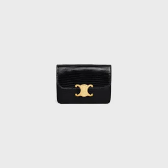 Card Holder with Flap Triomphe in Lizard