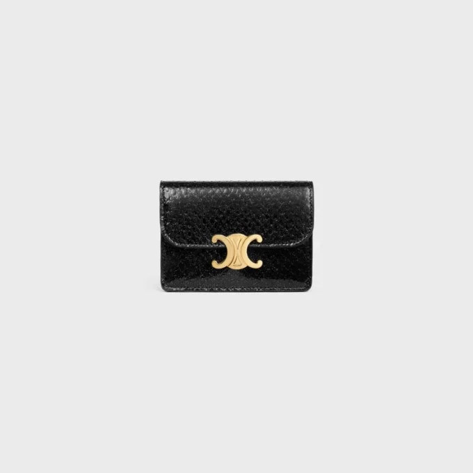 Card Holder with Flap Triomphe in Python Card Holder with Flap Triomphe in Python