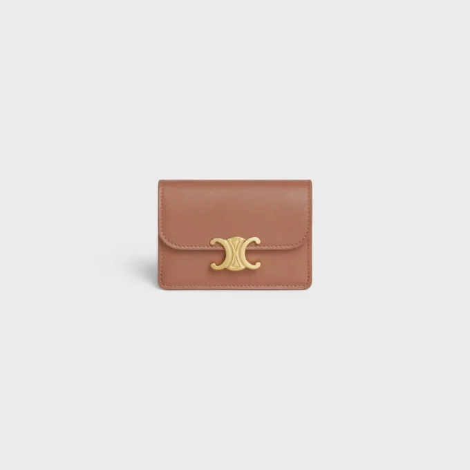 Card Holder with Flap Triomphe in Shiny Calfskin Card Holder with Flap Triomphe in Shiny Calfskin