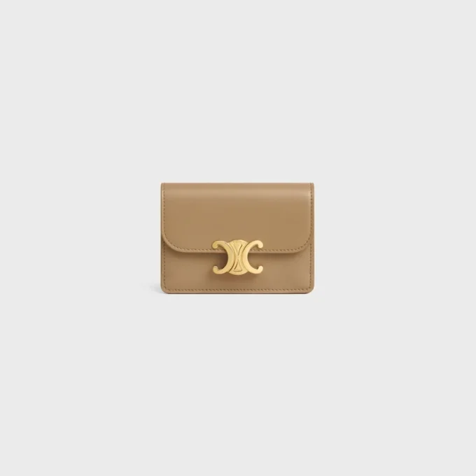 Card Holder with Flap Triomphe in Shiny Calfskin Card Holder with Flap Triomphe in Shiny Calfskin