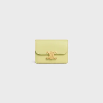 Card Holder with Flap Triomphe in Shiny Calfskin