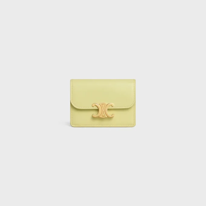 Card Holder with Flap Triomphe in Shiny Calfskin Card Holder with Flap Triomphe in Shiny Calfskin