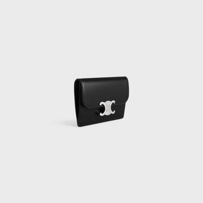 Card Holder with Flap Triomphe in Shiny Calfskin Card Holder with Flap Triomphe in Shiny Calfskin