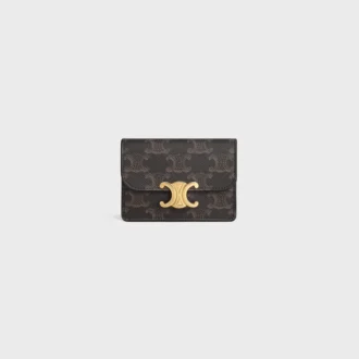 Card Holder with Flap Triomphe in Triomphe Canvas