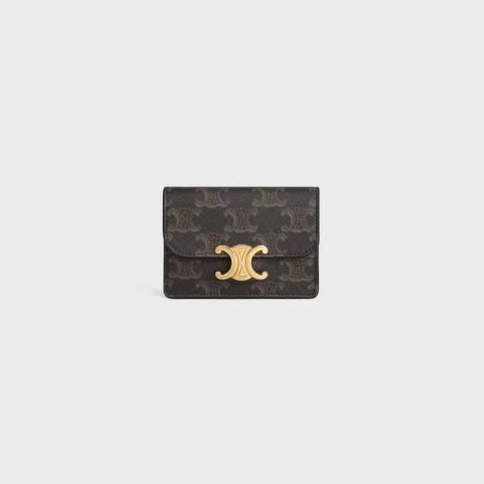 Card Holder with Flap Triomphe in Triomphe Canvas Card Holder with Flap Triomphe in Triomphe Canvas