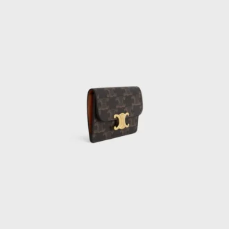 Card Holder with Flap Triomphe in Triomphe Canvas