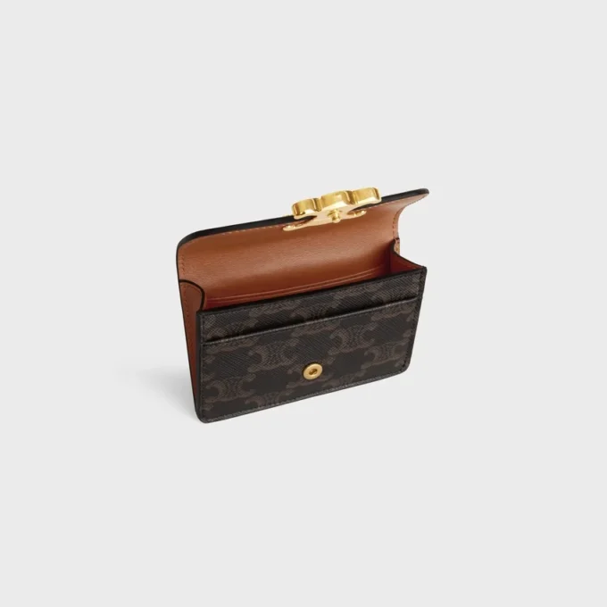Card Holder with Flap Triomphe in Triomphe Canvas Card Holder with Flap Triomphe in Triomphe Canvas