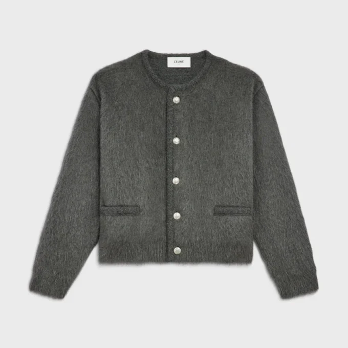 Cardigan Jacket in Brushed Mohair