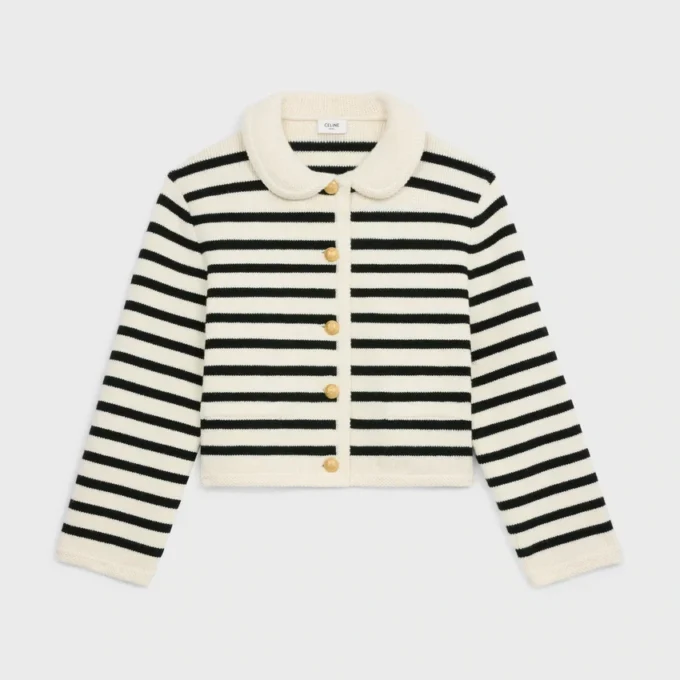 Cardigan Jacket in Striped Wool Cardigan Jacket in Striped Wool