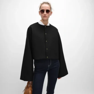 Cardigan Jacket in Wool Cloth