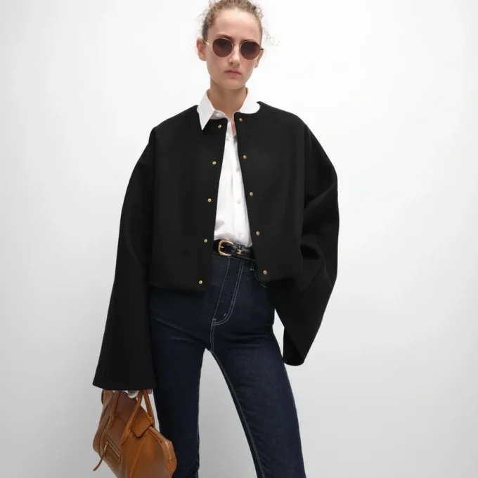 Cardigan Jacket in Wool Cloth