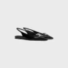 Celine Alma Triomphe Flat Slingback in Glossy Calfskin Celine Alma Triomphe Flat Slingback in Glossy Calfskin