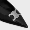 Celine Alma Triomphe Flat Slingback in Glossy Calfskin Celine Alma Triomphe Flat Slingback in Glossy Calfskin