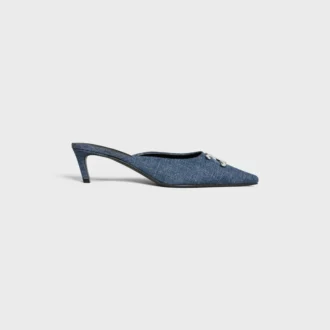 Celine Alma Triomphe Mule in Denim