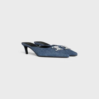 Celine Alma Triomphe Mule in Denim