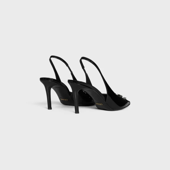 Celine Alma Triomphe Slingback in Glossy Calfskin Celine Alma Triomphe Slingback in Glossy Calfskin