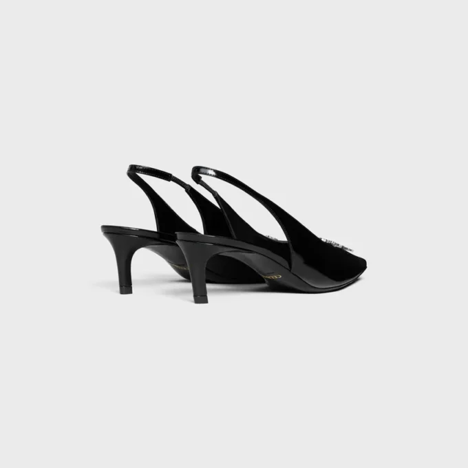 Celine Alma Triomphe Slingback in Glossy Calfskin Celine Alma Triomphe Slingback in Glossy Calfskin
