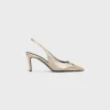 Celine Alma Triomphe Slingback in Laminated Calfskin Celine Alma Triomphe Slingback in Laminated Calfskin