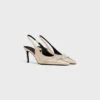Celine Alma Triomphe Slingback in Laminated Calfskin Celine Alma Triomphe Slingback in Laminated Calfskin