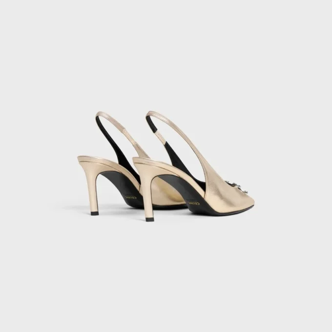 Celine Alma Triomphe Slingback in Laminated Calfskin Celine Alma Triomphe Slingback in Laminated Calfskin
