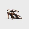 Celine Ava Sandal in Leopard Printed Gros Grain Fabric Celine Ava Sandal in Leopard Printed Gros Grain Fabric